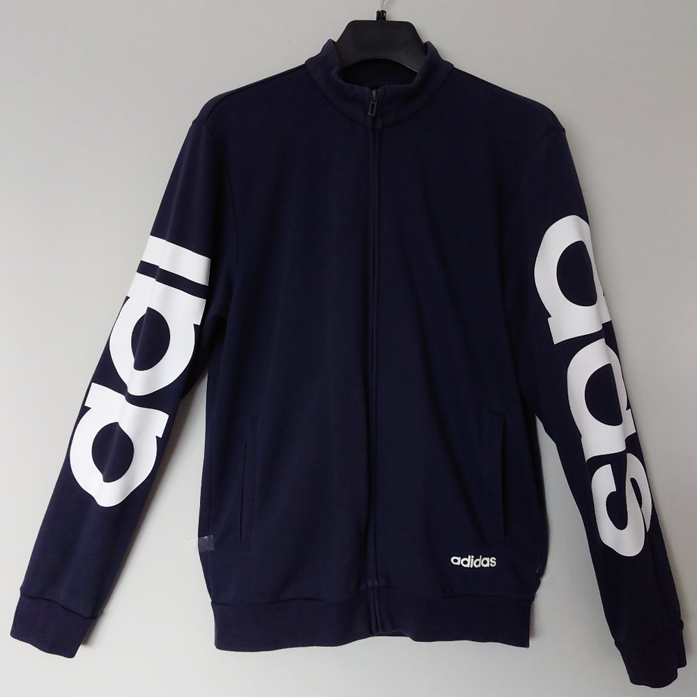 adidas Athletics Essentials 3 Stripes Tricot Track Jacket Legend Ink/White RARE